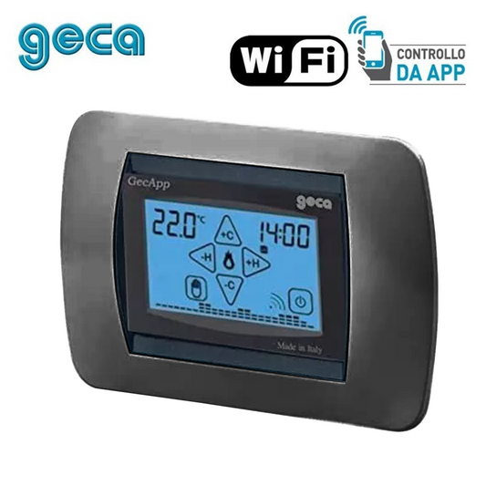 Cronotermostato da incasso antracite WI-FI adsl touch screen GREEN GecApp Crono