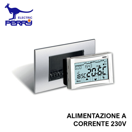 Perry 1CRCDS27 - Cronotermostato digitale 230v da incasso TOUCH SCREEN Moon Soft