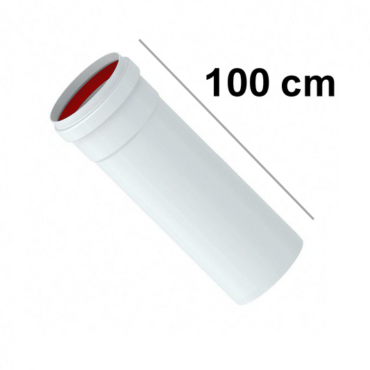 Tubo alluminio estruso lineare cm 100 bianco ? 80mm per caldaie