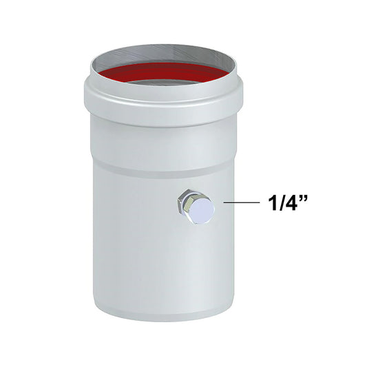 Elemento con ispezione M-F alluminio estruso bianco ? 80mm per caldaie