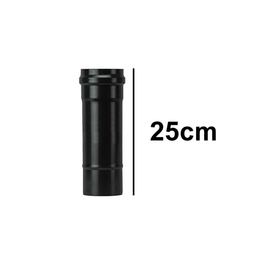 Tubo lineare cm 25 nero per stufe a pellet - Diametro 80