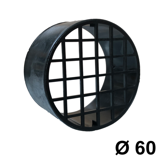 Griglia aspirazione antintrusione ? 60 mm in plastica colore nero - fumi caldaia