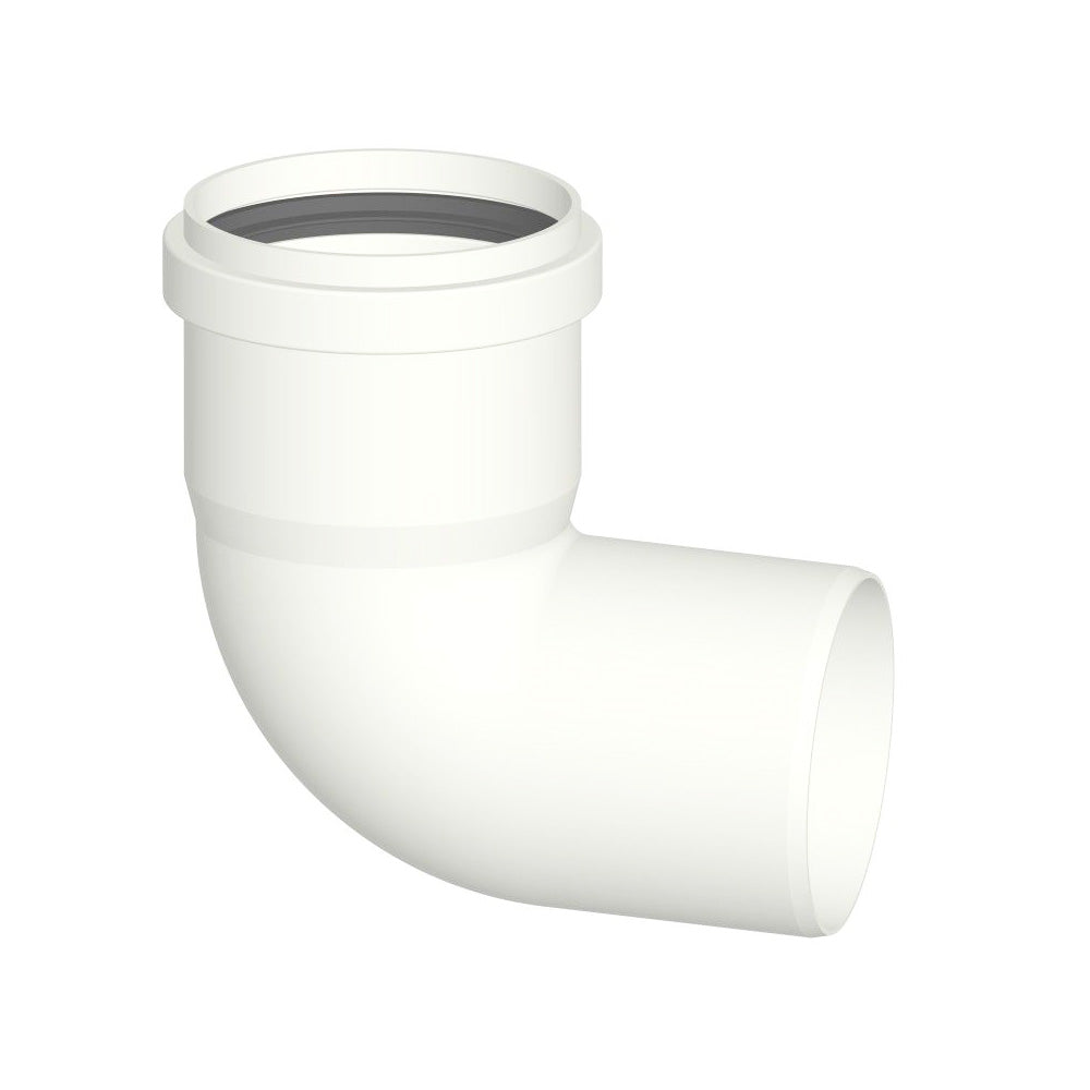 Curva M-F 90° in PPS bianco ? 60mm fumi caldaia condensazione