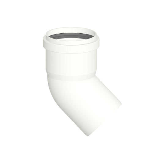 Curva M-F 45° in PPS bianco ? 80mm fumi caldaia condensazione