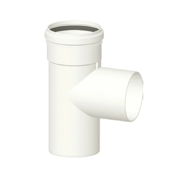 Raccordo a TEE in PPS bianco ? 80mm fumi caldaia condensazione