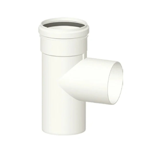 Raccordo a TEE in PPS bianco ? 80mm fumi caldaia condensazione