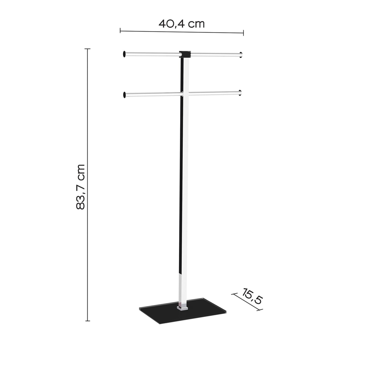 Colonna piantana portasalviette RAINBOW GEDY - cromo / nero