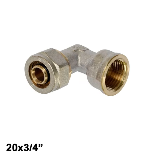 Multistrato avvitare - Gomito 90° filettato femmina 20 x 3/4''