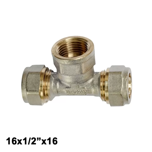 Multistrato avvitare - Raccordo TEE filettato femmina 16 x 1/2