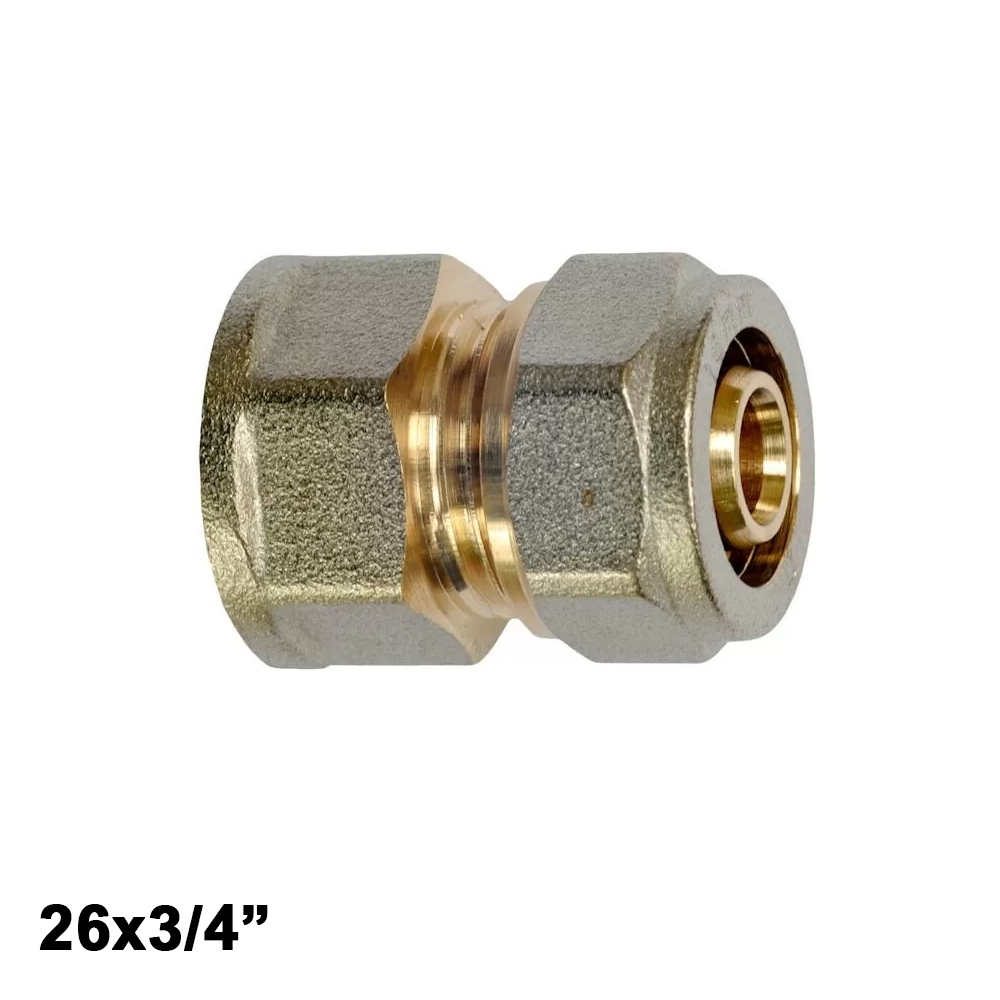 Multistrato avvitare - Raccordo dritto femmina 3/4 x 26 mm