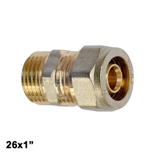 Multistrato avvitare - Raccordo dritto filettato maschio 1'' x 26 mm