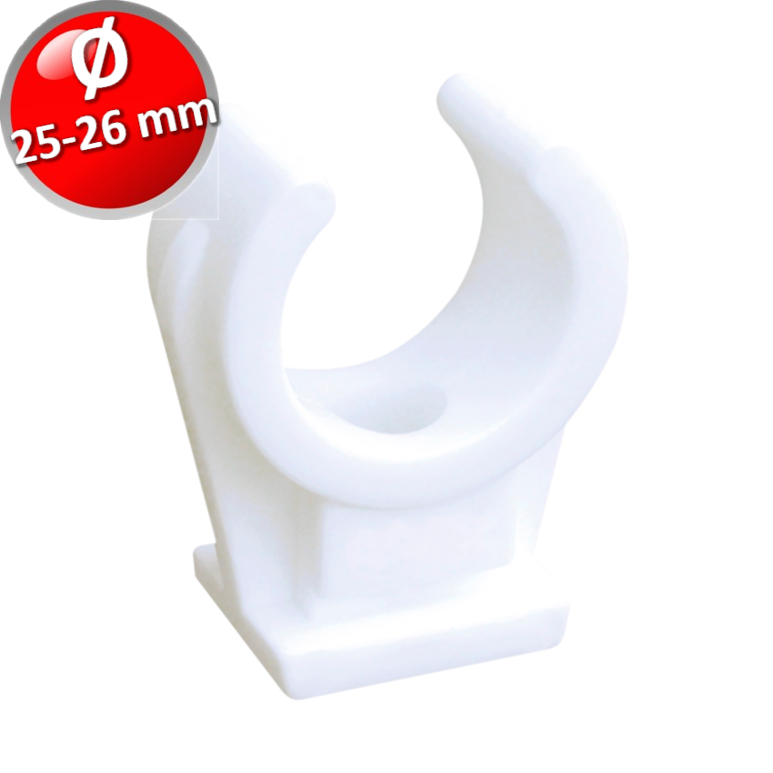 COLLARE IN PLASTICA A SCATTO PER TUBO RAME E MULTISTRATO D. 25-26 MM