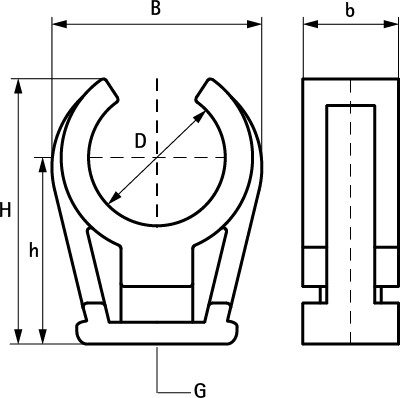 COLLARE IN PLASTICA A SCATTO PER TUBO RAME E MULTISTRATO D. 25-26 MM