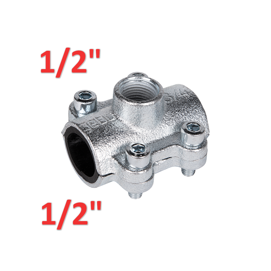 DERIVAZIONE CON FILETTATURA FEMMINA 1/2'' PER TUBI IN ACCIAIO 1/2''