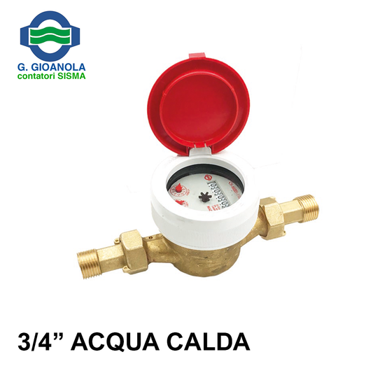 Contatore acqua calda 3/4'' quadrante bagnato - con omologazione CEE