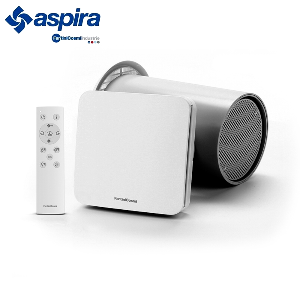 ASPIRA - ECOCOMFORT PLUS VMC PUNTUALE CON TELECOMANDO AD INFRAROSSI D. 100 MM