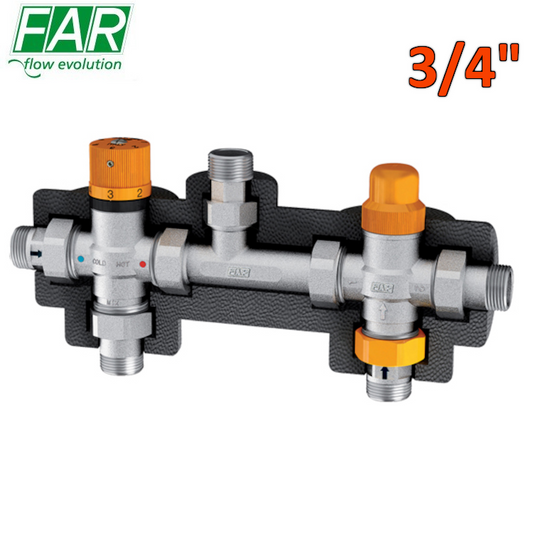 3092 - GRUPPO SOLARE CON DEVIATORE TERMOSTATICO PER IMPIANTI SOLARI TERMICI - FAR