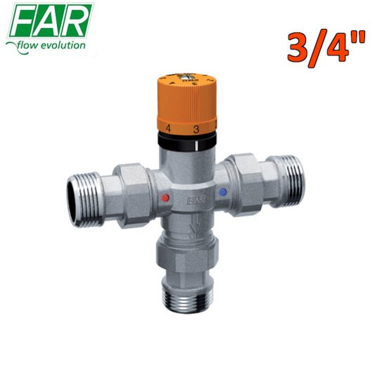 3955 - MISCELATORE TERMOSTATICO PER IMPIANTO SOLARE CON BOCCHETTONI DA 3/4''