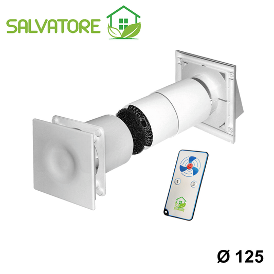 SALVATORE IL RECUPERATORE DI CALORE monostanza con telecomando ?125 - ventilazione meccanica controllata