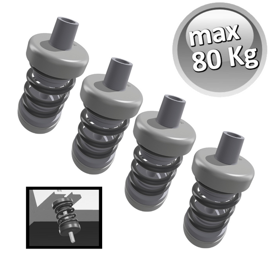 Antivibrante a molla per VMC canalizzati e unit? interne portata max 80 Kg. grigio - 4 Pezzi