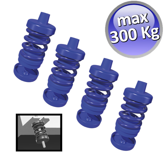 Antivibrante a molla per VMC canalizzati e unit? interne portata max 300 Kg. blu - 4 Pezzi