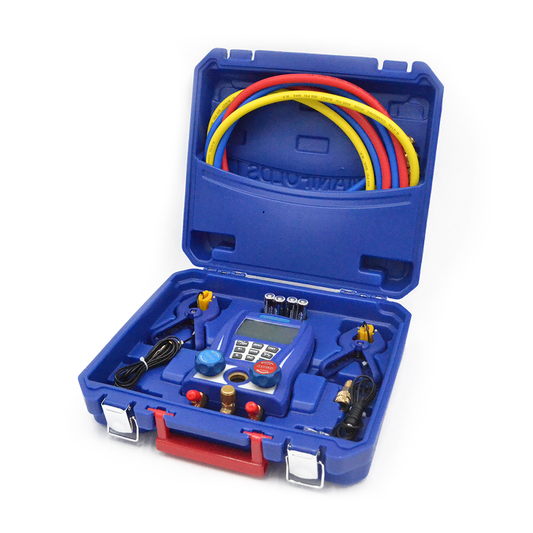 Gruppo set manometrico digitale universale per gas refrigerante WK-6889 con pinze temperatura