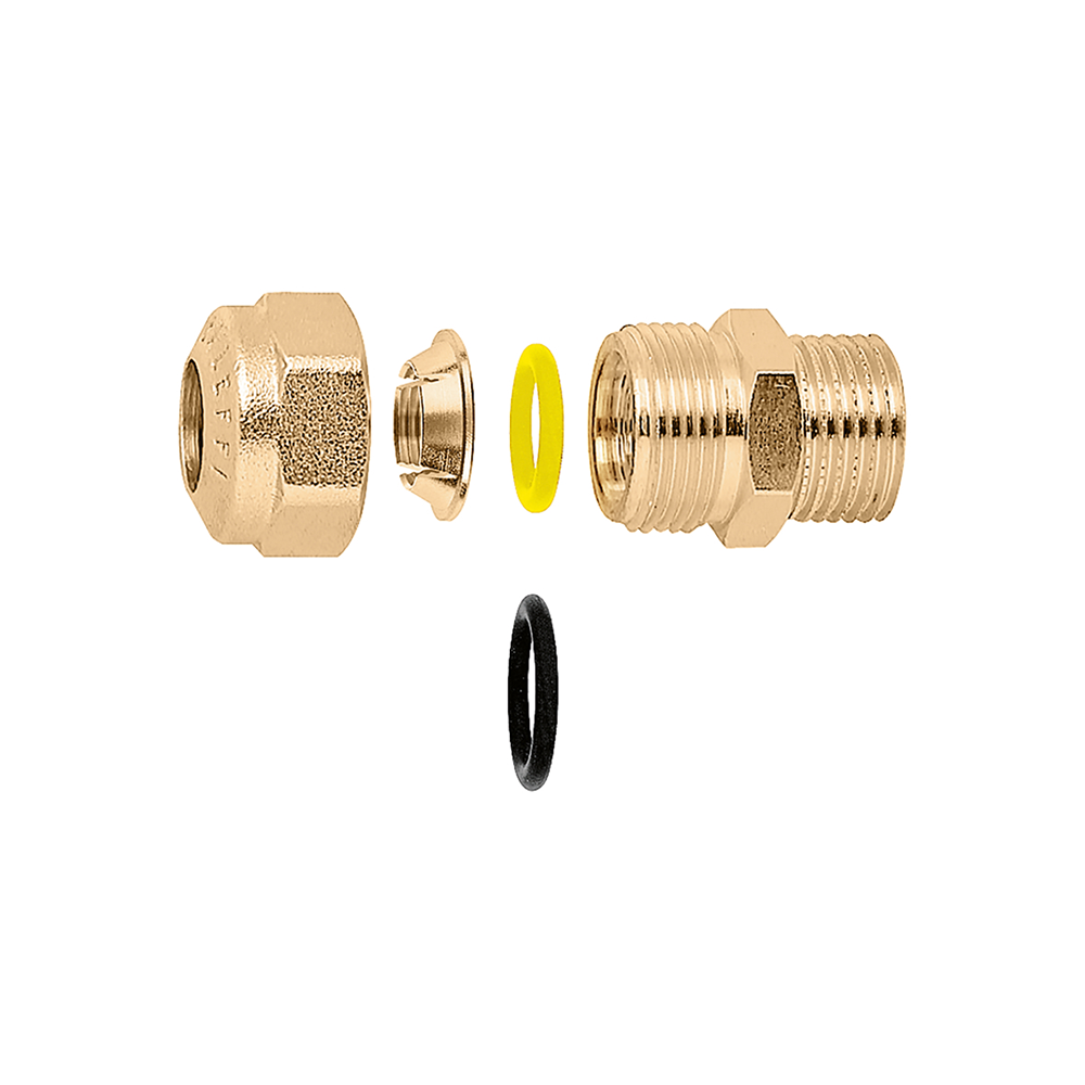 Bicono raccordo a compressione per tubo in rame - maschio 1/2'' x ? 15 mm - 904415