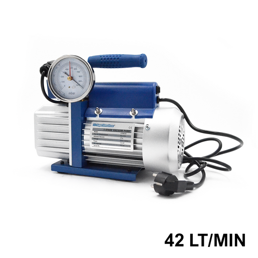 Pompa vuoto monostadio 42 Lt/min elettrovalvola e vacuometro