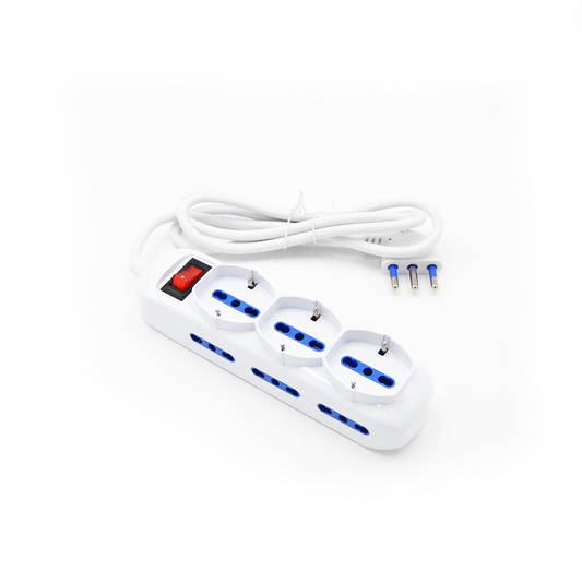 Multipresa 9 con cavo interruttore presa schuko 3 P40 + 6 P17