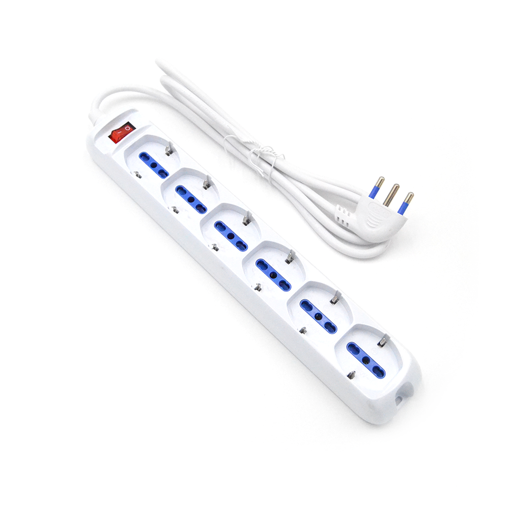 Multipresa 6 con cavo interruttore presa schuko P40