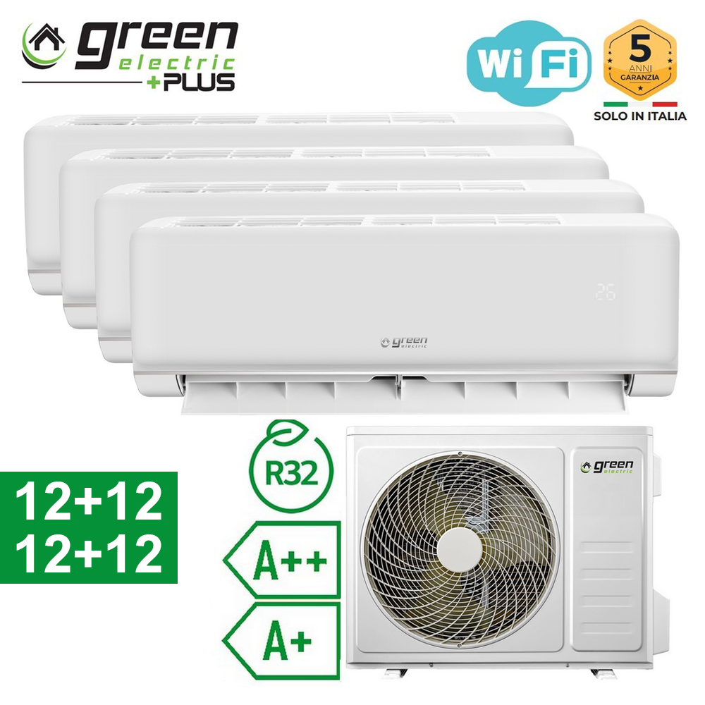 Climatizzatore quadri 12+12+12+12 Btu WiFi A++/A+ Green Electric PLUS