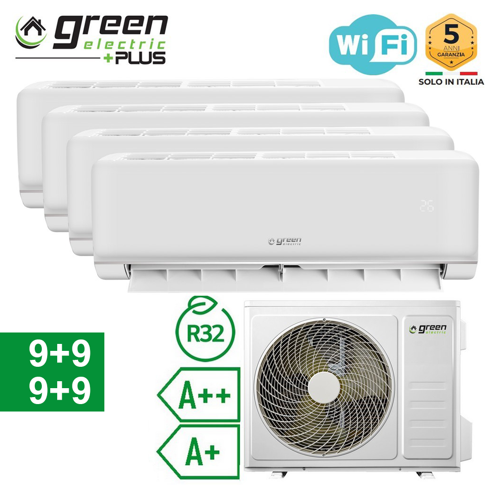 Climatizzatore quadri 9+9+9+9 Btu WiFi R32 A++/A+ Green Electric PLUS