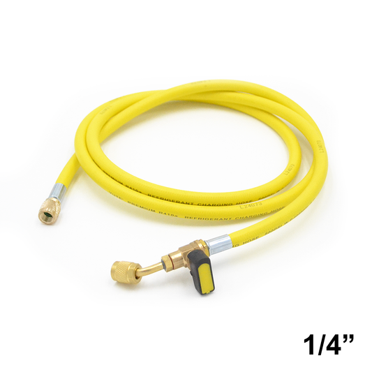 FLESSIBILE TUBO FRUSTA CON RUBINETTO 1/4'' x 1/4'' SAE ALTA QUALIT? 1800 mm - COLORE GIALLO