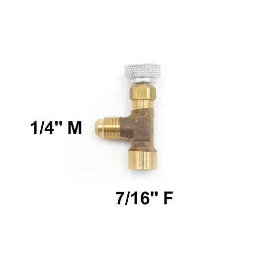 Rubinetto di intervento SHUT OFF per gas R600 7/16'' F x 1/4'' M Sae
