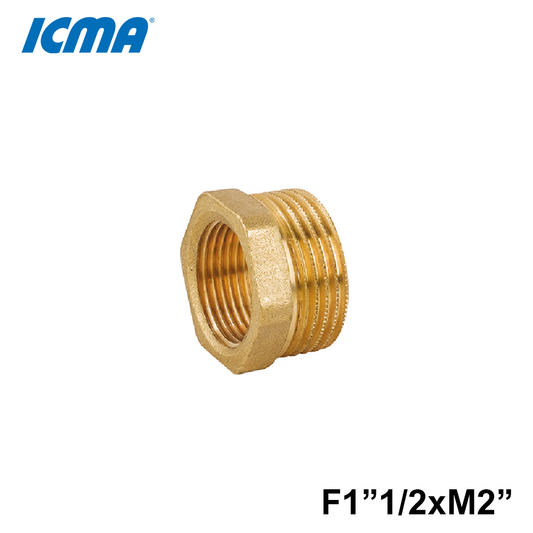ICMA 1212 Riduzione F 1''1/2 x M 2'' in ottone giallo