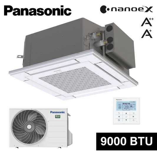 Climatizzatore mono cassetta a 4 vie 60x60 cm - 9000 Btu 2.5 Kw R32 A++ Panasonic
