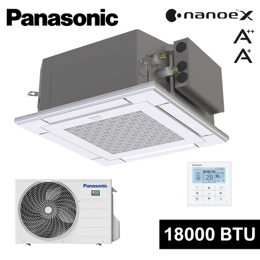 Climatizzatore mono cassetta a 4 vie 60x60 cm - 18000 Btu 5.0 Kw R32 A++ Panasonic