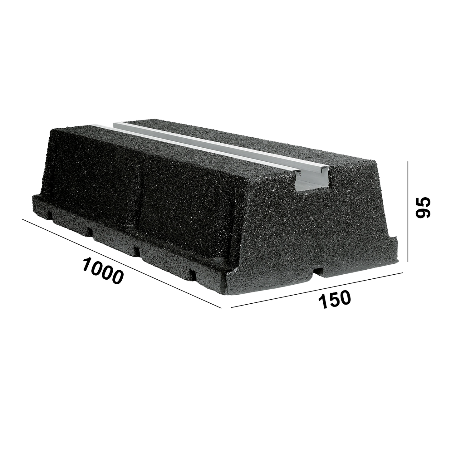 Coppia di basi pavimento 100 cm ECO-BLOCK antivibrante portata 500Kg/pz