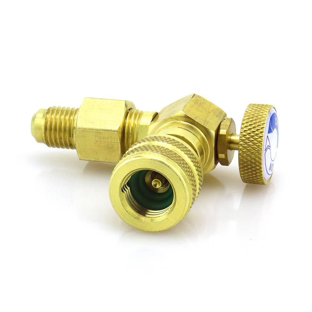 Rubinetto di intervento 1/4'' SHUT OFF a squadra 90° R404 R134