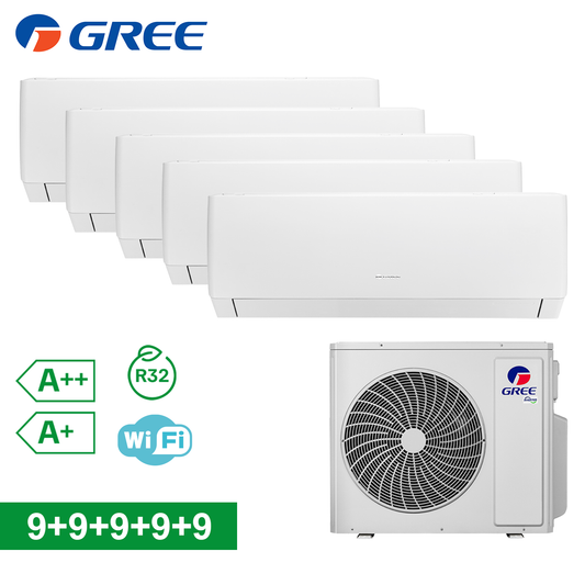 Climatizzatore inverter PULAR penta split Wi-Fi  9+9+9+9+9 Btu GREE R32 classe A++/A+