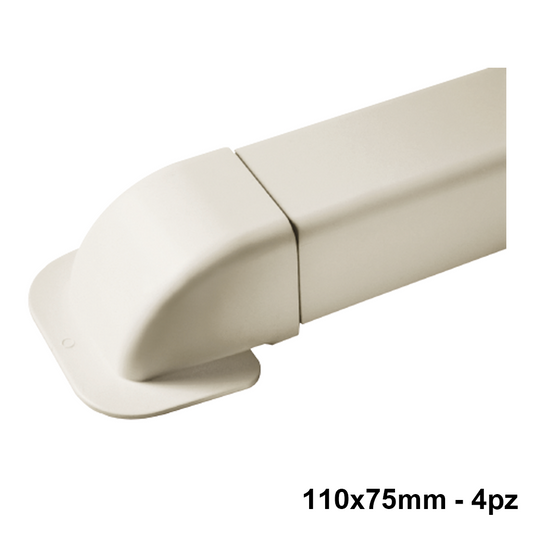 Curva a muro per canalina 110x75mm - 4 PZ