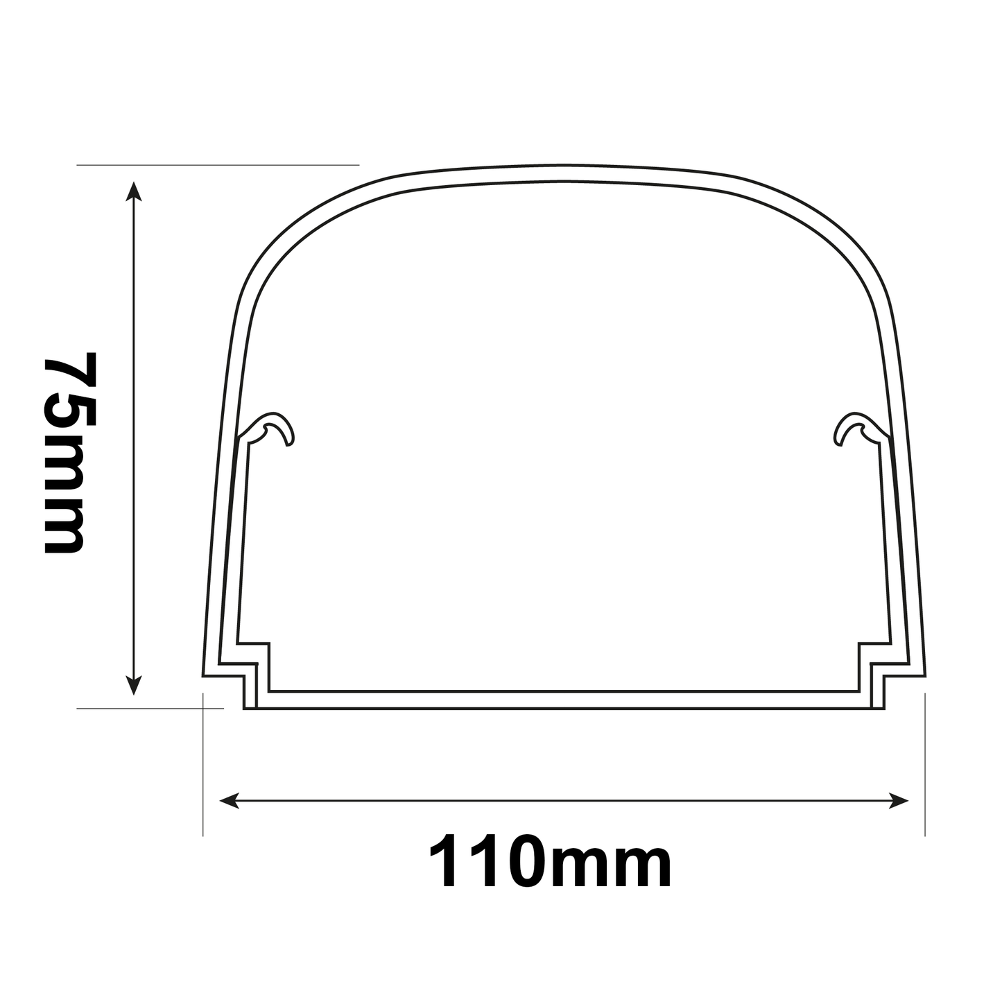 Canalina a copertura completa 110x75mm con Film protettivo - 2 pezzi da 1 mt