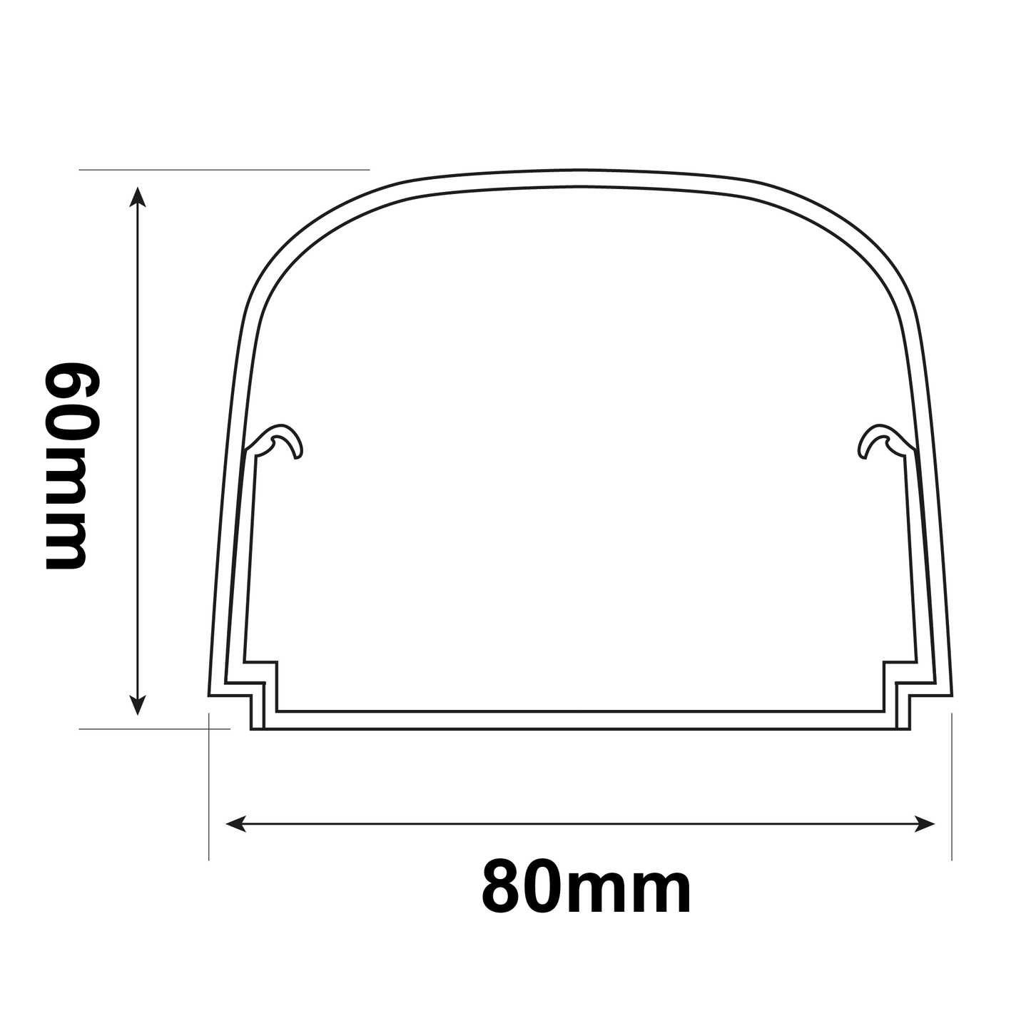 Canalina a copertura completa 80x60mm con film protettivo - 16 mt