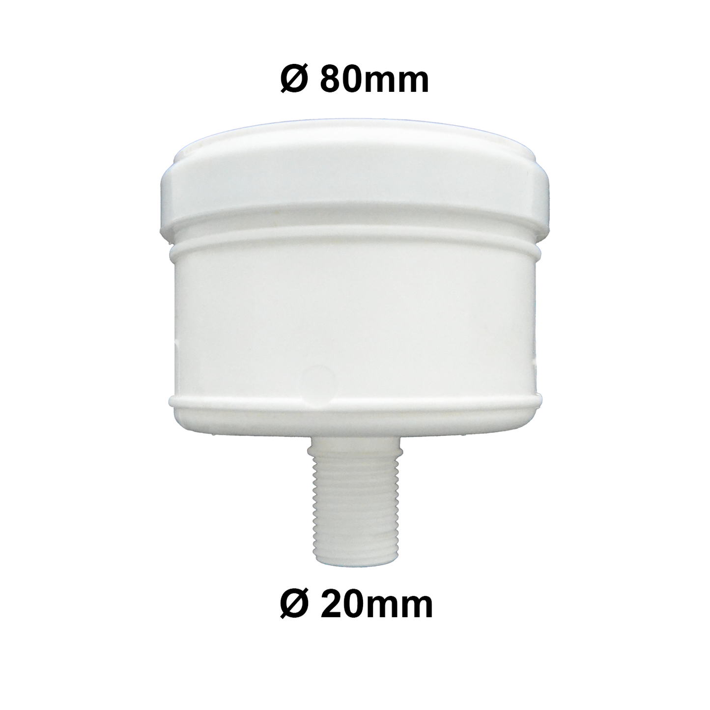 Tappo scarico condensa in PPS bianco ? 80mm fumi caldaia condensazione gambo scarico filettato