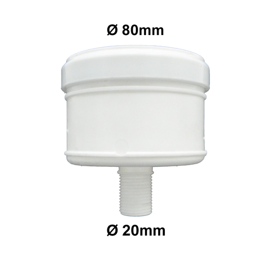 Tappo scarico condensa in PPS bianco ? 80mm fumi caldaia condensazione gambo scarico filettato