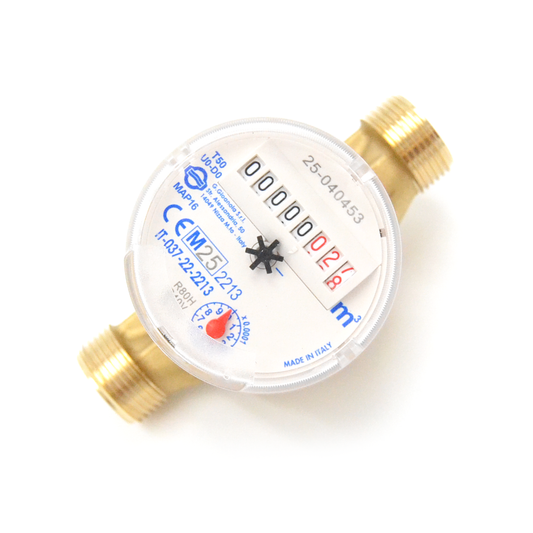 Contatore acqua fredda 1/2'' quadrante asciutto - omologato CEE