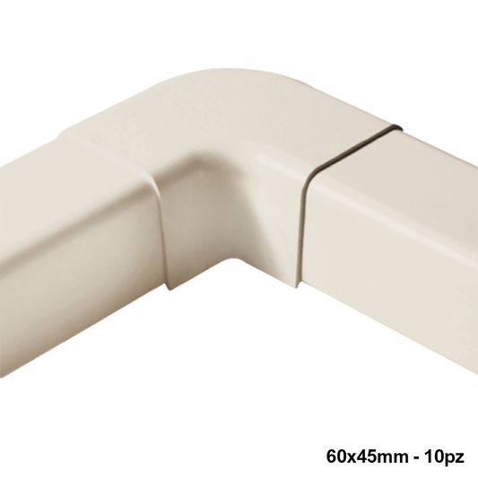 Curva piana per canalina 60x45mm - 10 PZ
