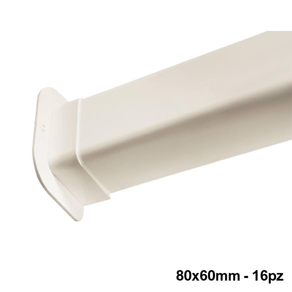 Passaggio a muro per canalina 80x60mm - confezione 16 PZ