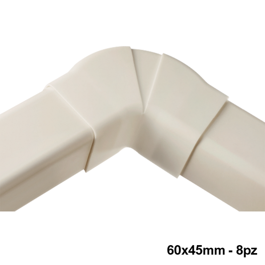 Curva piana regolabile per canalina 60x45mm - 8 PZ