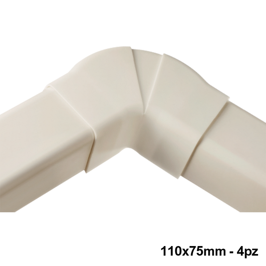 Curva piana regolabile per canalina 110x75mm - scatola completa 4 PZ